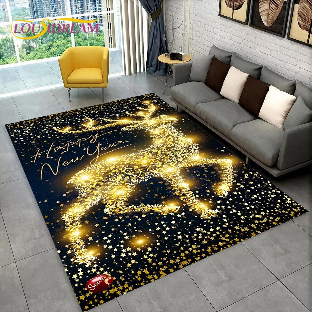 Santa Claus Vánoční stromeček Elk Area Koberec,Koberec do obývacího pokoje Ložnice Rohožka Rohožka Vánoční dekorace,Protiskluzová podložka