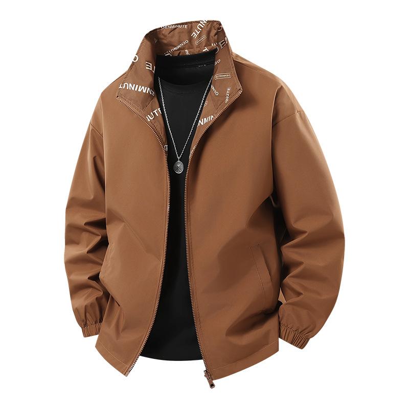 New Spring and Autumn Stand-up Collar Jacket Casual Loose Fashionable Jacket Sports Versatile Jacket Men