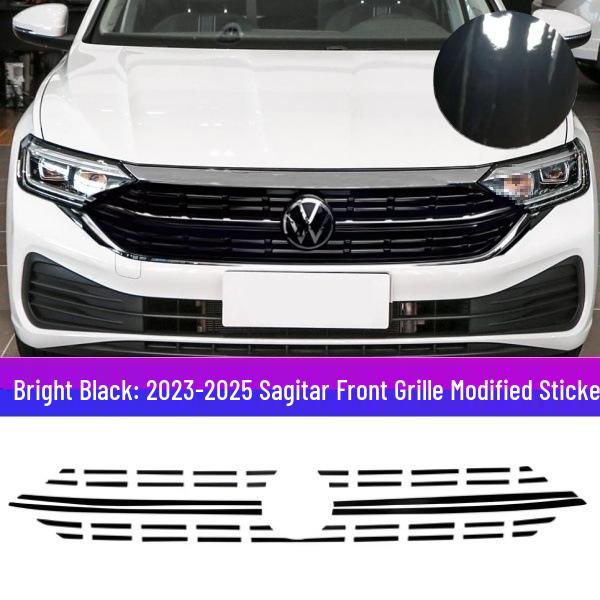 Volkswagen Sagitar 2023-2025 Kühlergrill-Veredelung mit Silbernen Streifen & Schwarzen Paneelen