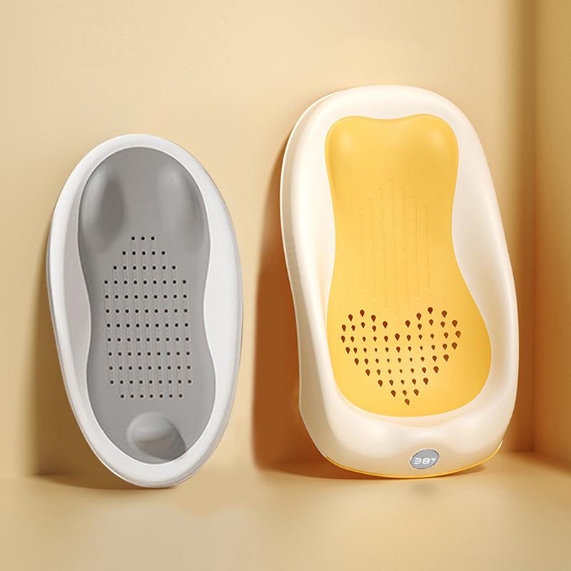 Foldable Baby Bath Seat - Non-Slip Pp Shower Net Support, Ergonomic Backrest Design, Easy-Clean Christmas Gift For Toddlers