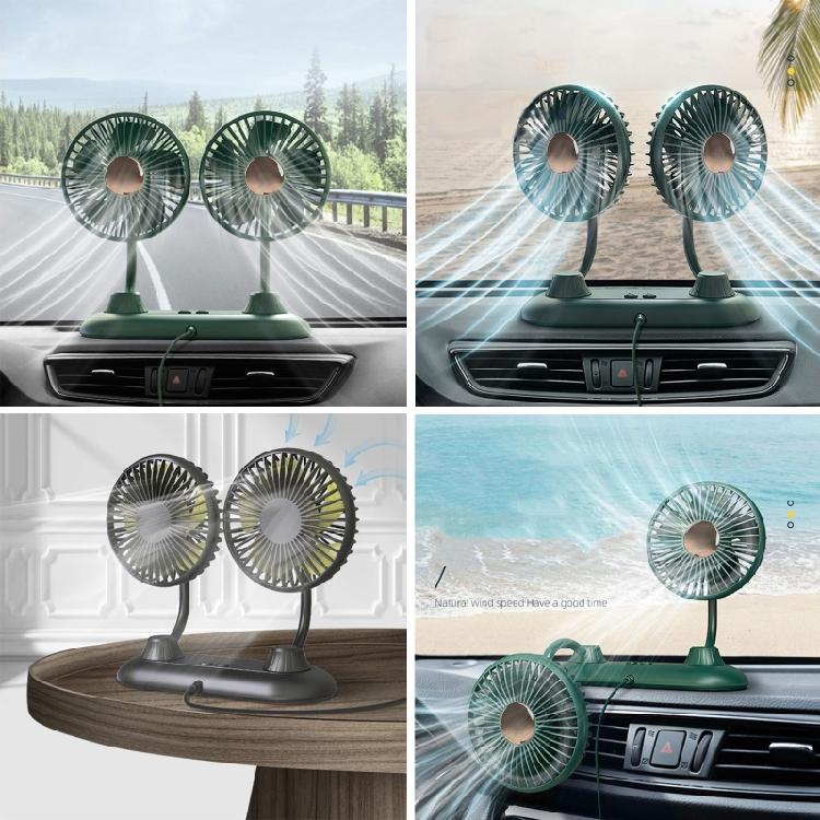 Adjustable Car Auto Air Cooling Dual for Head Fan Summer Low Noise Car Auto Cool