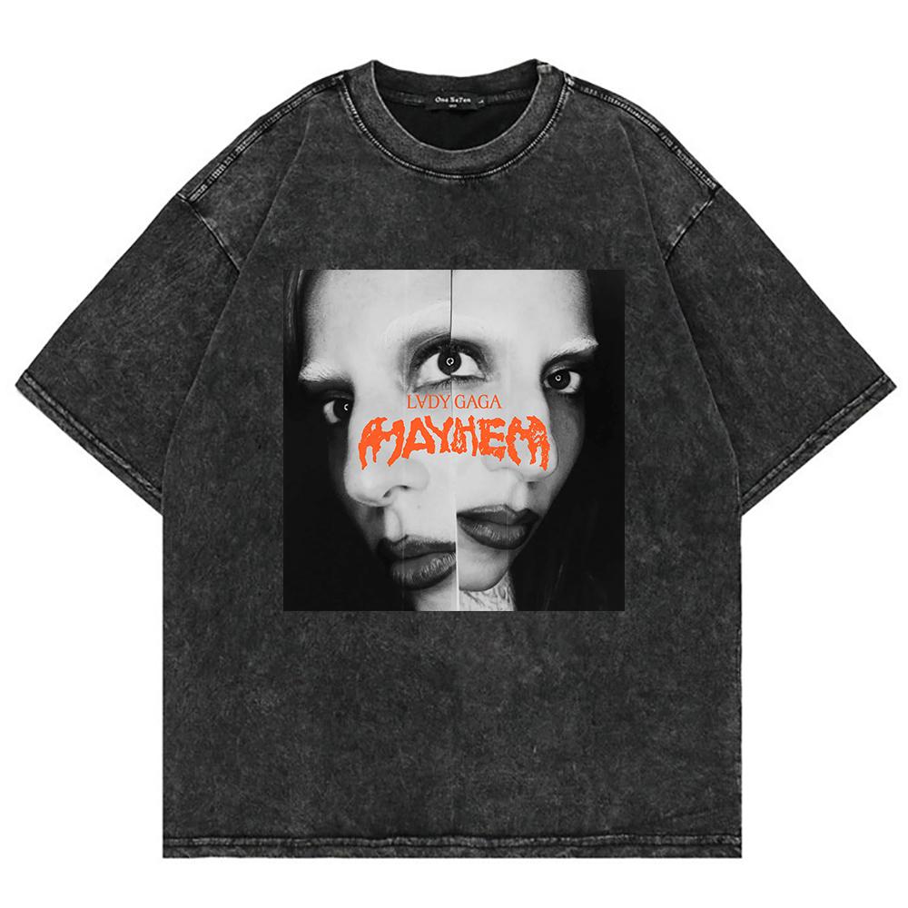 

Хлопковая футболка Леди Гага Mayhem Альбом Футболки Винтажная Мода Мужская/женская Футболка Оверсайз Минеральная Стирка Топы L