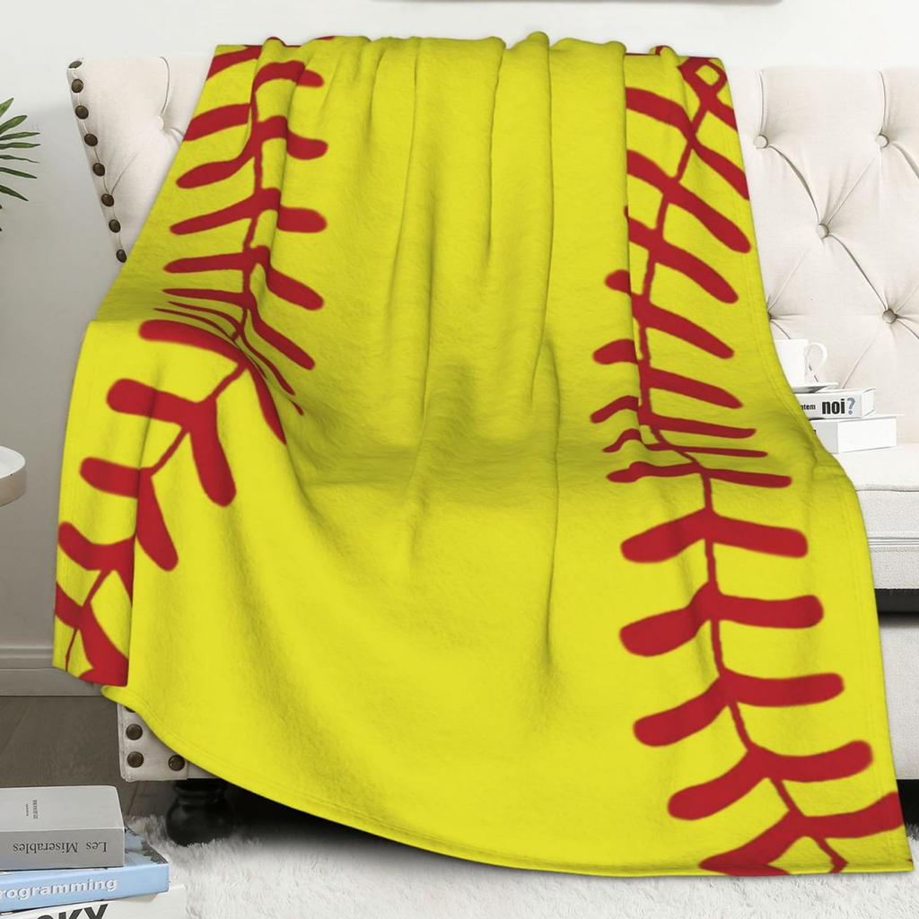 Softball Blanket, Fashion Softball Gifts for Girls Boys Teenagers, Super Soft Warm and Comfortable Throw Blanket for All Season