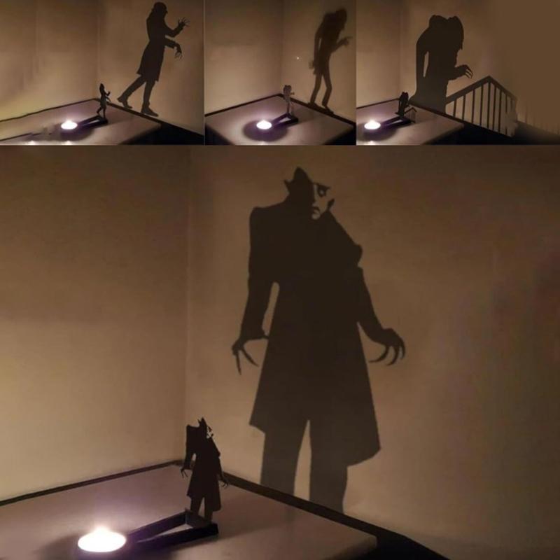 Portacandela Nosferatu Portacandela Nosferatu Ombra di Candela Tealight Proiettore di Ombre Halloween Orrore Portacandela Decorazione Festa Decorazione Orrore