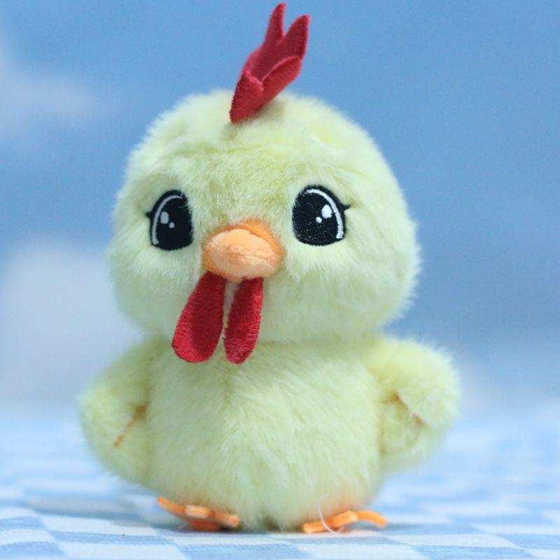 

Lovely Cartoon Plush Rooster Bag Charm Cute Chicken Keychain Soft Doll Accessory жёлтый