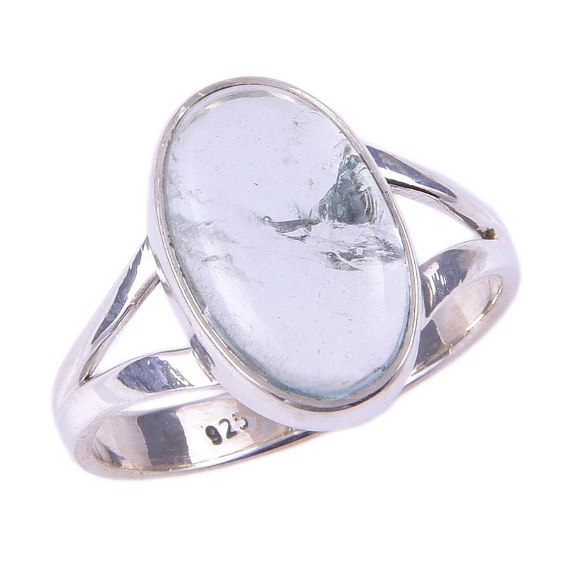 Natural Aquamarine Gemstone Handmade 925 Solid Sterling Silver Ring Size 8 r8i23