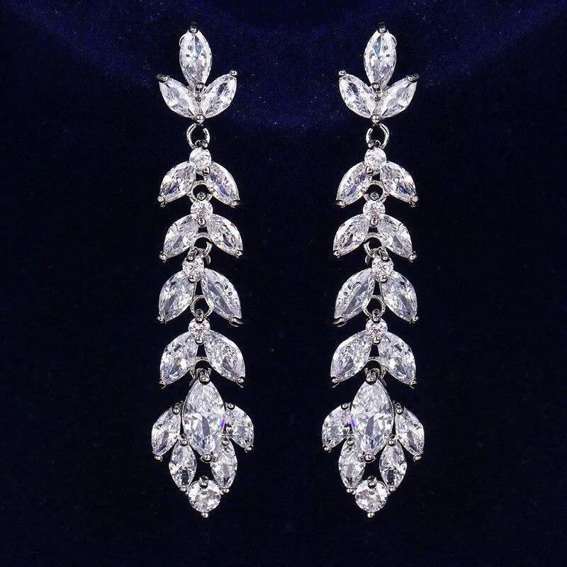 New Crystal Pendant Earrings with Zirconia Gorgeous Girls' Wedding Party Fashion Jewelry Light Luxury Personalized