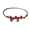 Blue Ceramic Brown Rope Anklet Women Girls Hand-Woven Beaded  Jewelry