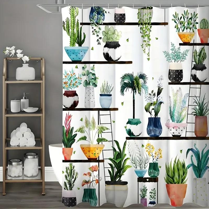Bohemian Flower Bathroom Curtain Colorful Boho Floral Print Beautiful Bright Polyester Fabric Cloth Shower Curtain for Bathroom