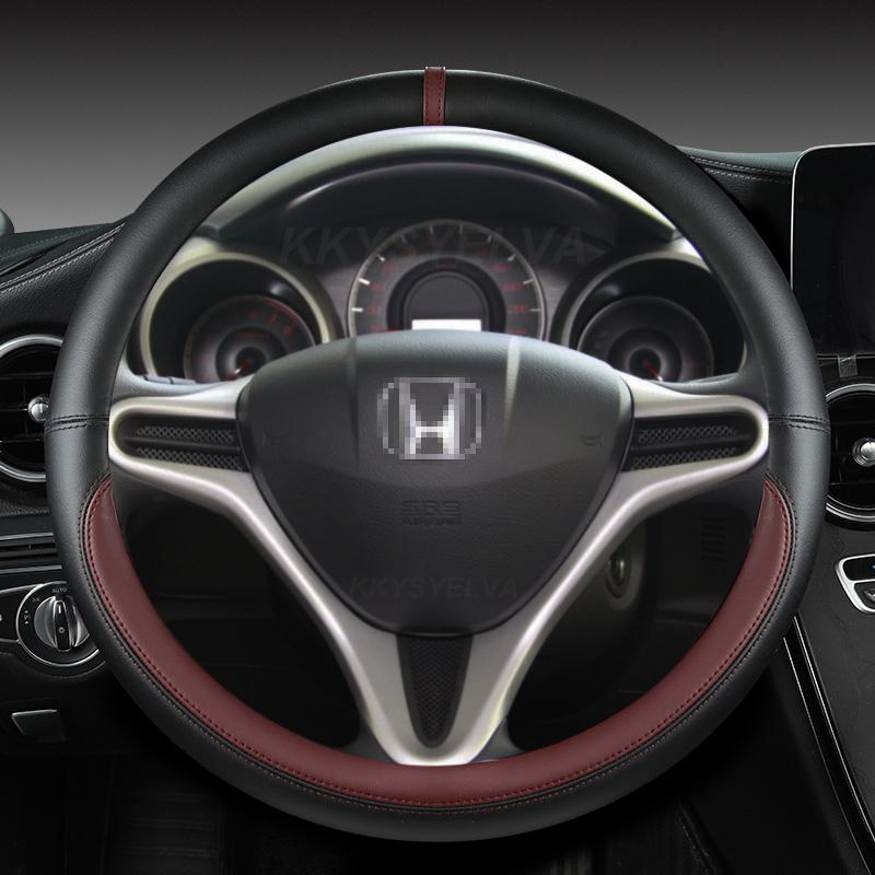 PU Leather Car Steering Wheel Cover For Honda Fit Jazz City 2009-2013 Insight 2010 -2014 Civic 2004-2014 Auto Accessories FVR0
