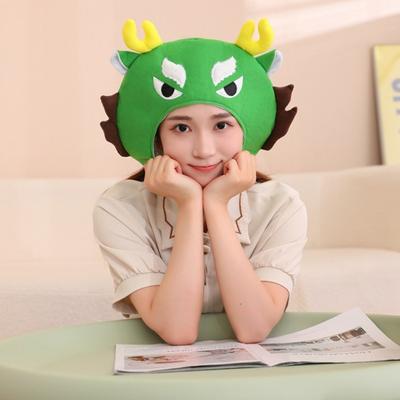 Dragon Headgear Adjustable 3D Fluffy Plush Hat Zodiac Dragon Doll Plush Toy Cute Performance