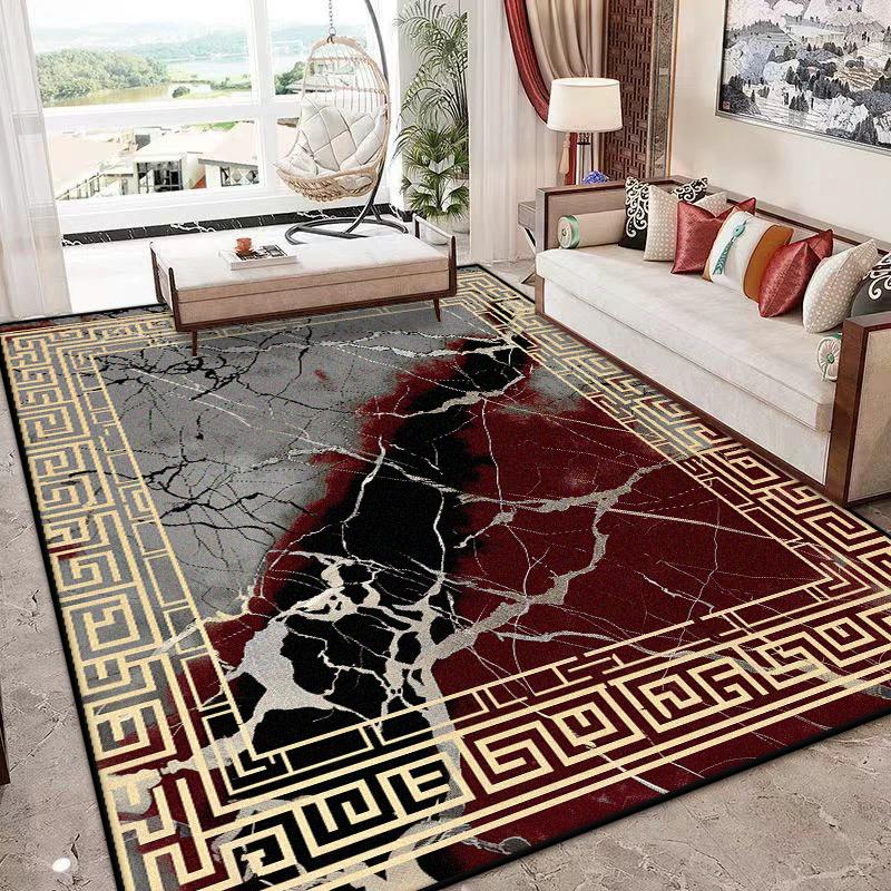 Nordic Marble Style Carpet for Living Room Light Luxury Decoration Sofa Easy Clean Soft Rug Bedroom Bedside Fluffy Non-slip Mat