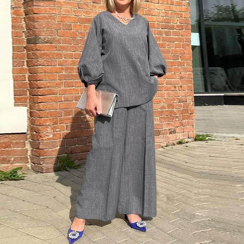Chemise décontractée ample à manches cinq-quarts pour femme grande taille 2025 avec col montant