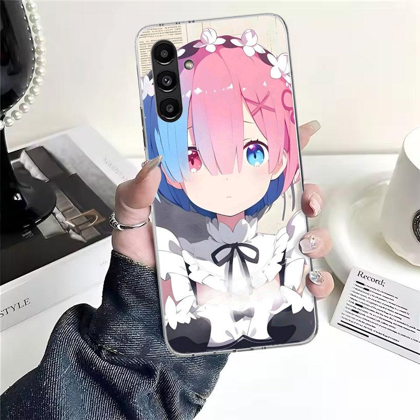 R-Rem Re Zero Anime Phone Case For Samsung Galaxy A13 A14 A15 A16 A17 A53 A54 A55 A56 A57 A33 A34 A35 A36 A37 A23 A24 A25 A26 Ga