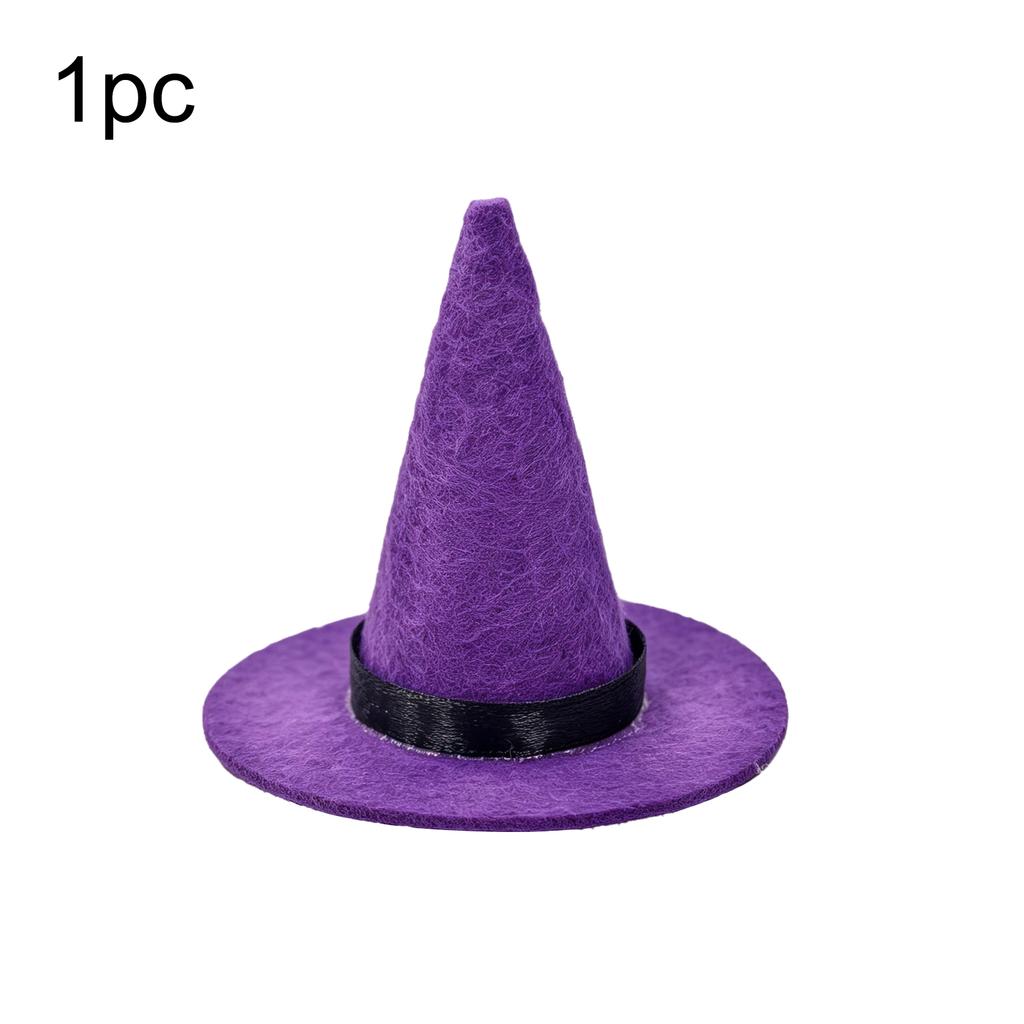 Halloween Mini Witch Hat Desktop Decor Little Witch Hat Table Wine Bottle Decoration Hats DIY Handmade Doll Cosplay Party Favors