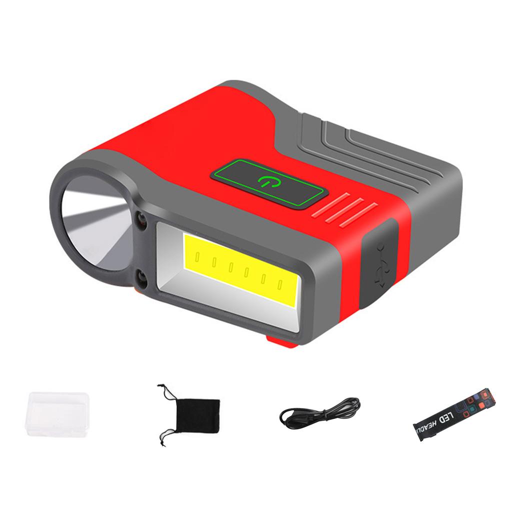 LED Hat Light with Motion Sensor Hard Hat Light Ultra Bright Clip On Flashlight Rechargeable for Camping Running Fishing Working