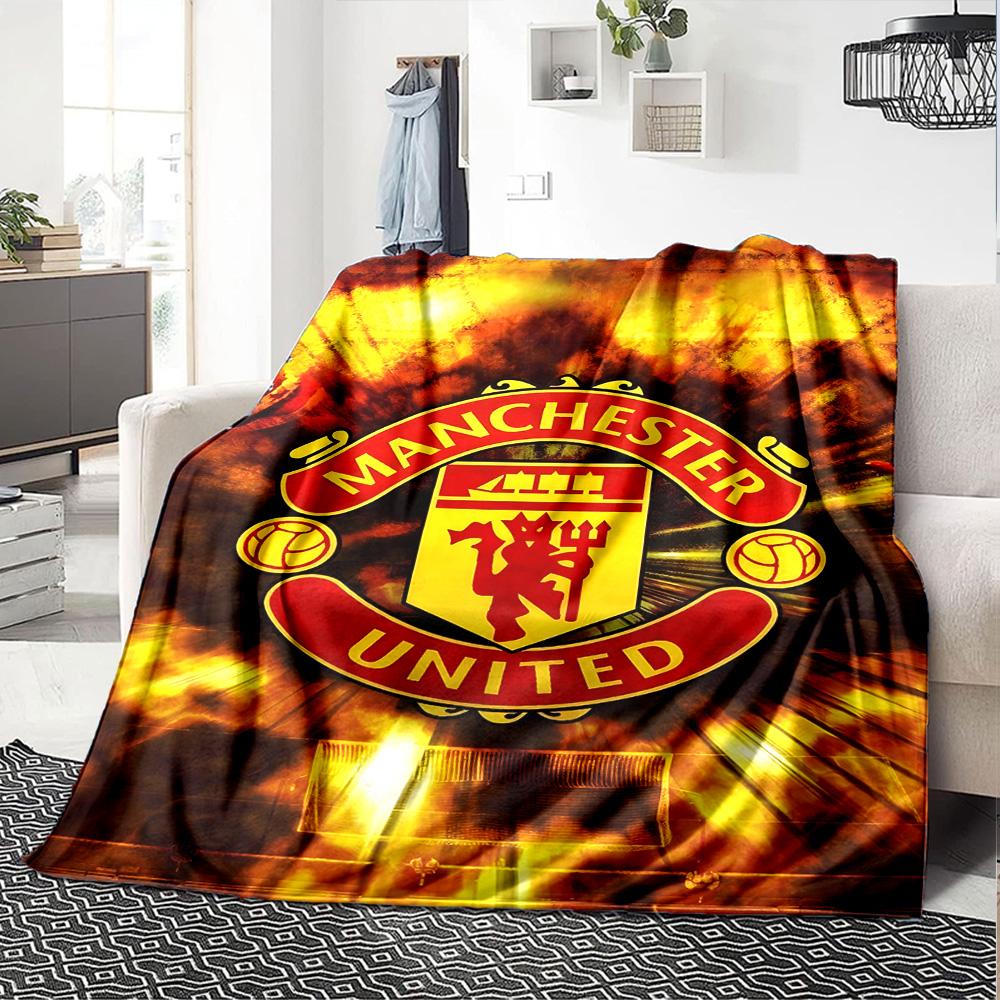 1pc M-Manchester5 Blanket, Gift, for Men and Women, Soft Blanket, Good for Sofa Bed Couch Travel, Lightweight Flannel Blanket