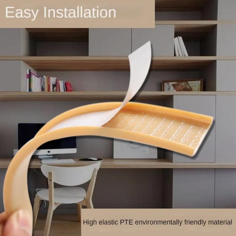 5M U-подібна кромкова стрічка Дерев'яна стрічка для декору шафи Самоклеюча Захисна стрічка для країв меблів, столу, стільця Протиударна стрічка