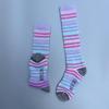 Colorful Striped 100% Merino Wool Knee-High Socks for Men & Women - Warm Autumn/Winter Wear