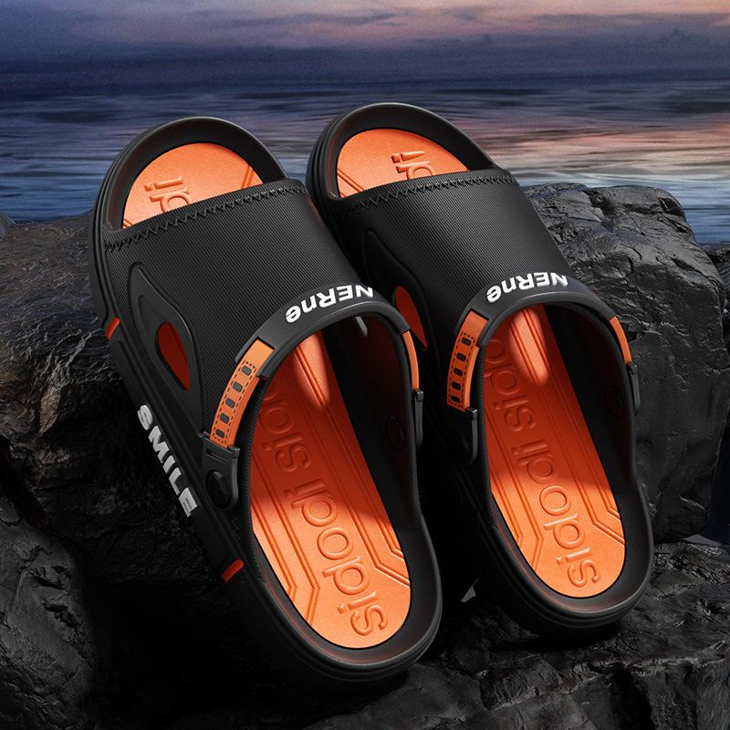 Kostenloser Versand Sandalen Herren rutschfeste Plateau-Slipper für drinnen und draußen Fahren zwei Tragemöglichkeiten Strandschuhe neu 42-43 black