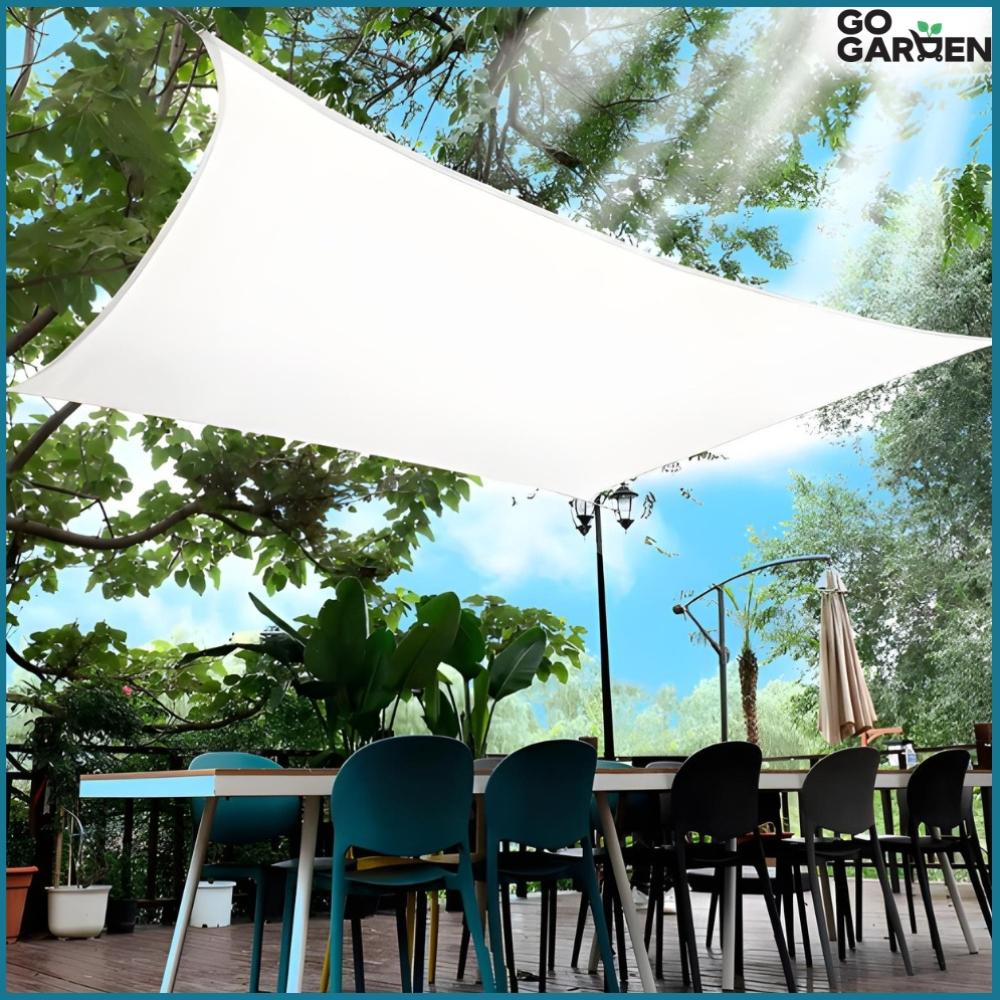 Sail Canopy Square Sunshade Awning White Waterproof Uv 5X5 M