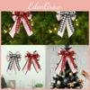 Holiday Festive Plaid Edge Bow With Black And White For Christmas Tree Decoration