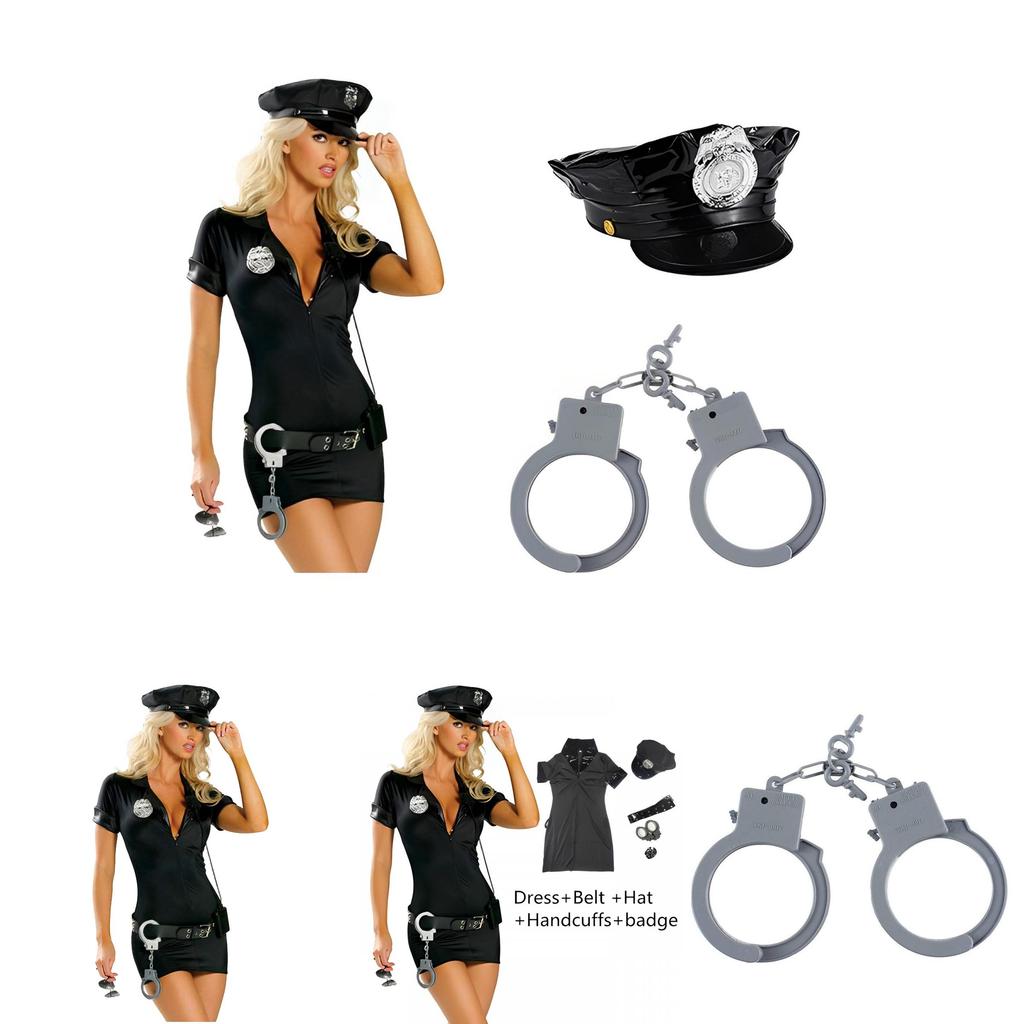 Sexy Adult Women's Police Uniform Halloween Costume