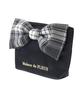 De Apparel Check Ribbon Satin Pouch for Black [Maison Fleur] Women,