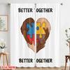 2pcs 2D Flat Printing Window Curtains Diversity Unity Heart Puzzle Polyester Without Electricity Party Decorations Use for Photo