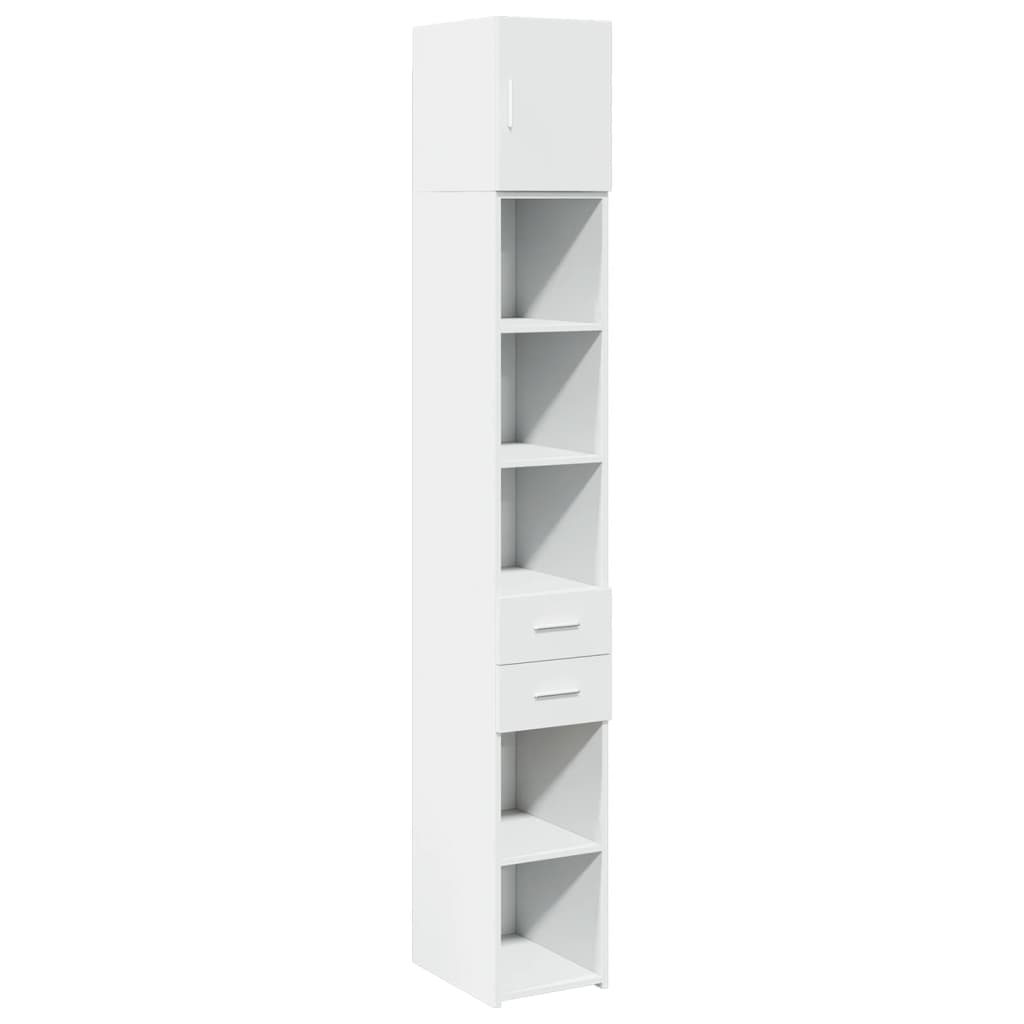 Narrow Tall Cabinet White 30 x 42.5 x 225 cm Particleboard