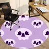 1pc Skull Pattern Office Round Area Rug,  Mat Suitable For Office, Under Office Chairs Bedroom Living Room Home Decor, Room Deco