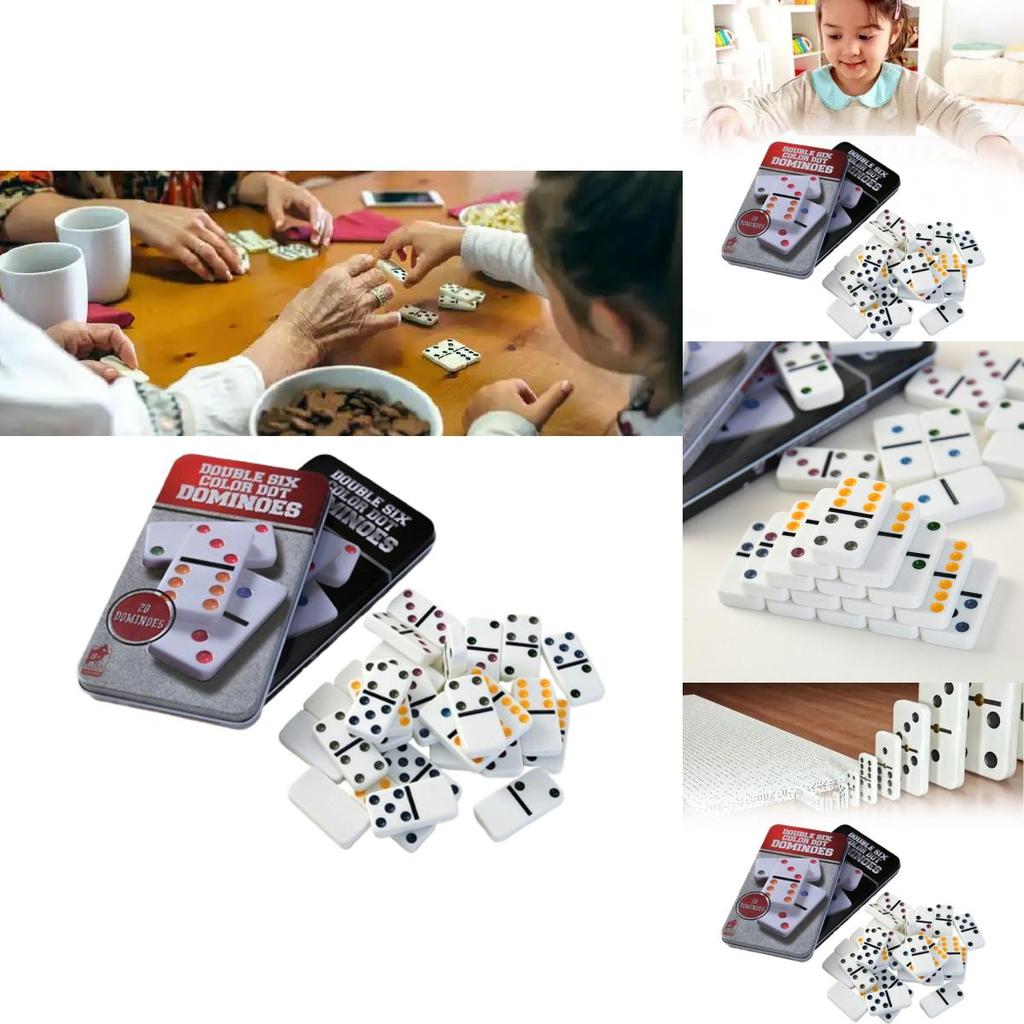 Kids Double Six Colour Dot Dominoes Board Game With Wholesome Family Fun And Cognitive Training