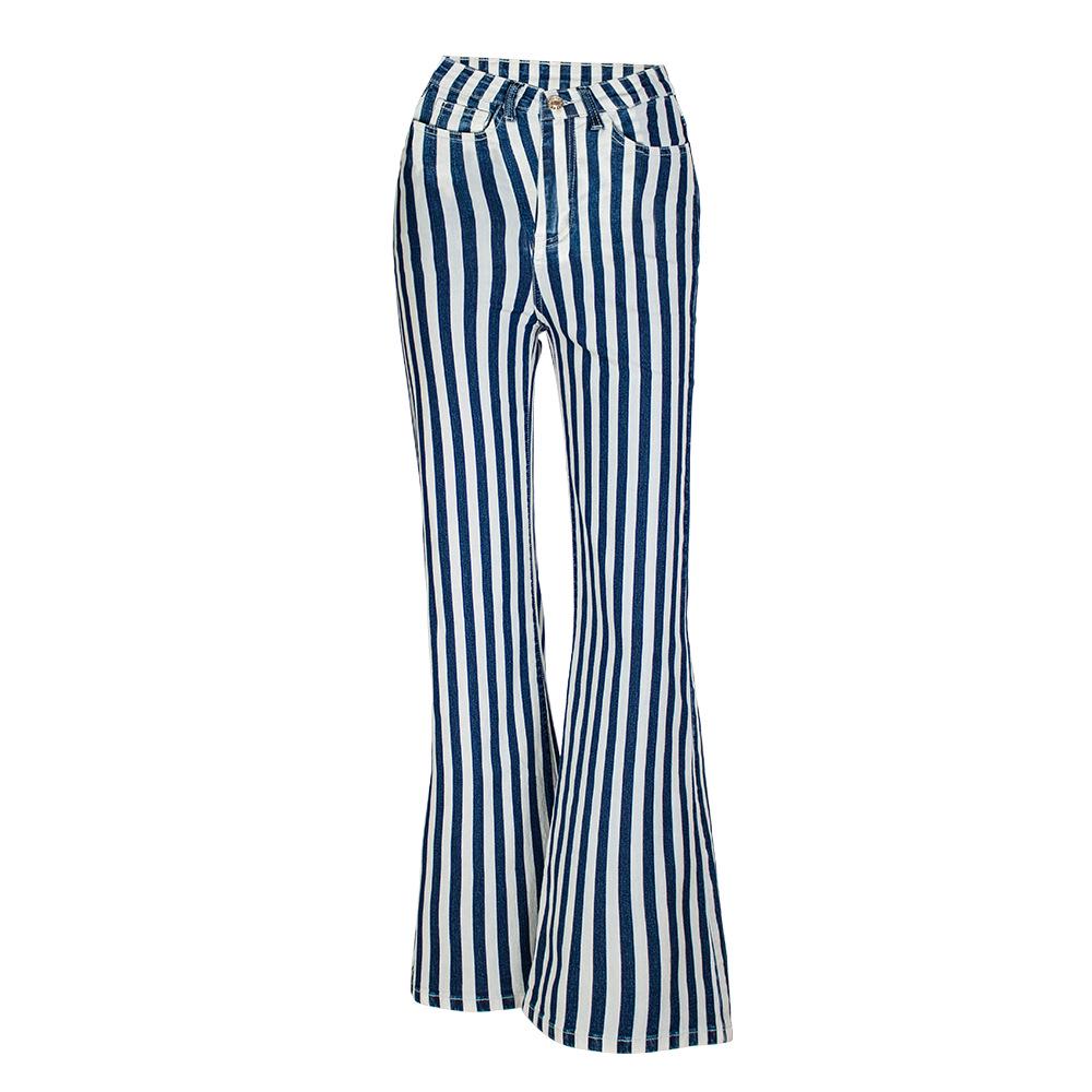 

Women s Casual High-Waist Vertical Stripe Wide-Leg Pants 2XL: Euro 42, China 2XL, Intl XL, US 10 светло-синий