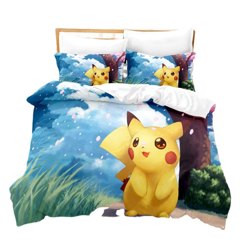 High Definition Animation Digital Baby 3D Digital Printing Three-Piece Quilt Cover Home Textile Bed Sheet Kit