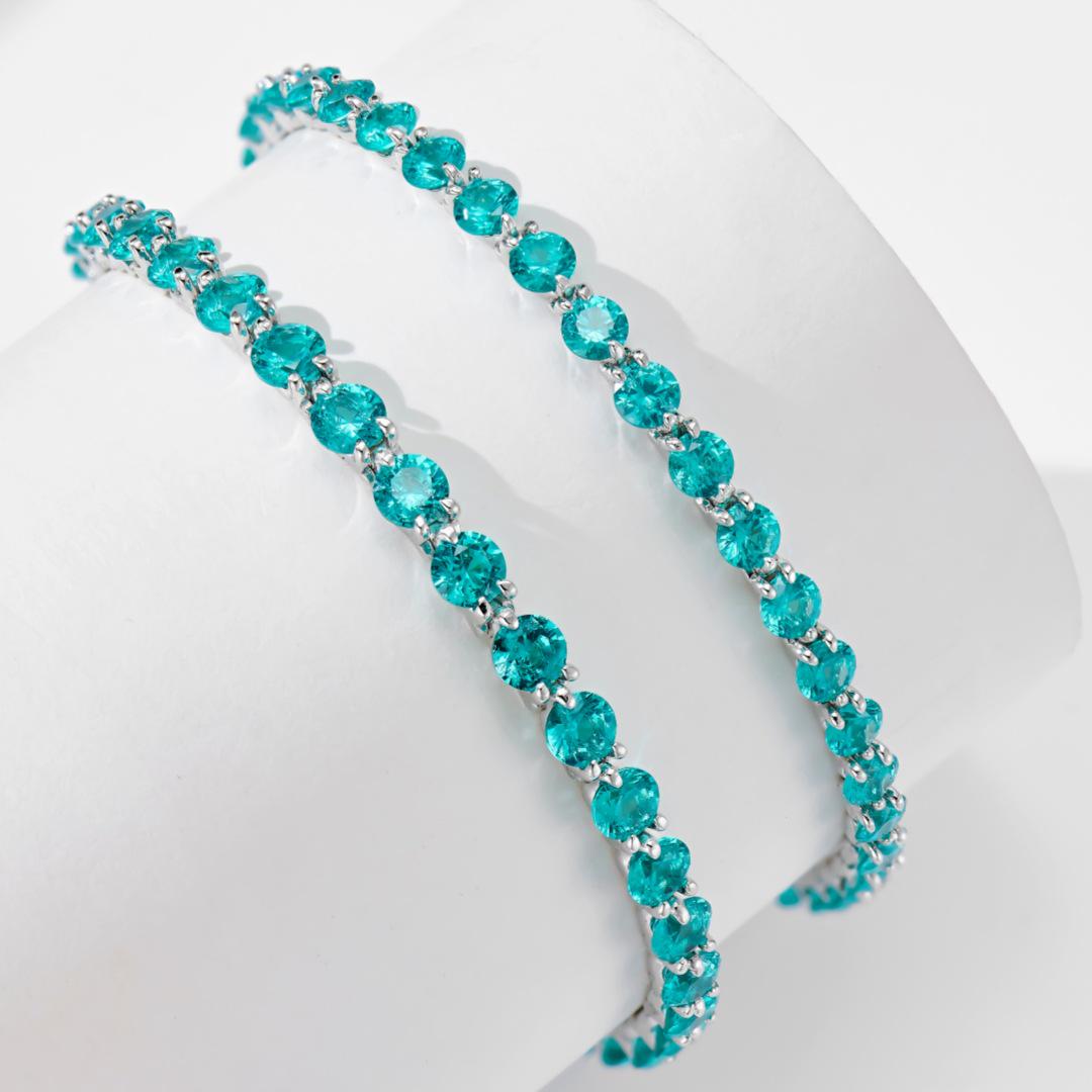 Paraiba Diamond Three-Claw Bracelet: Light Luxury