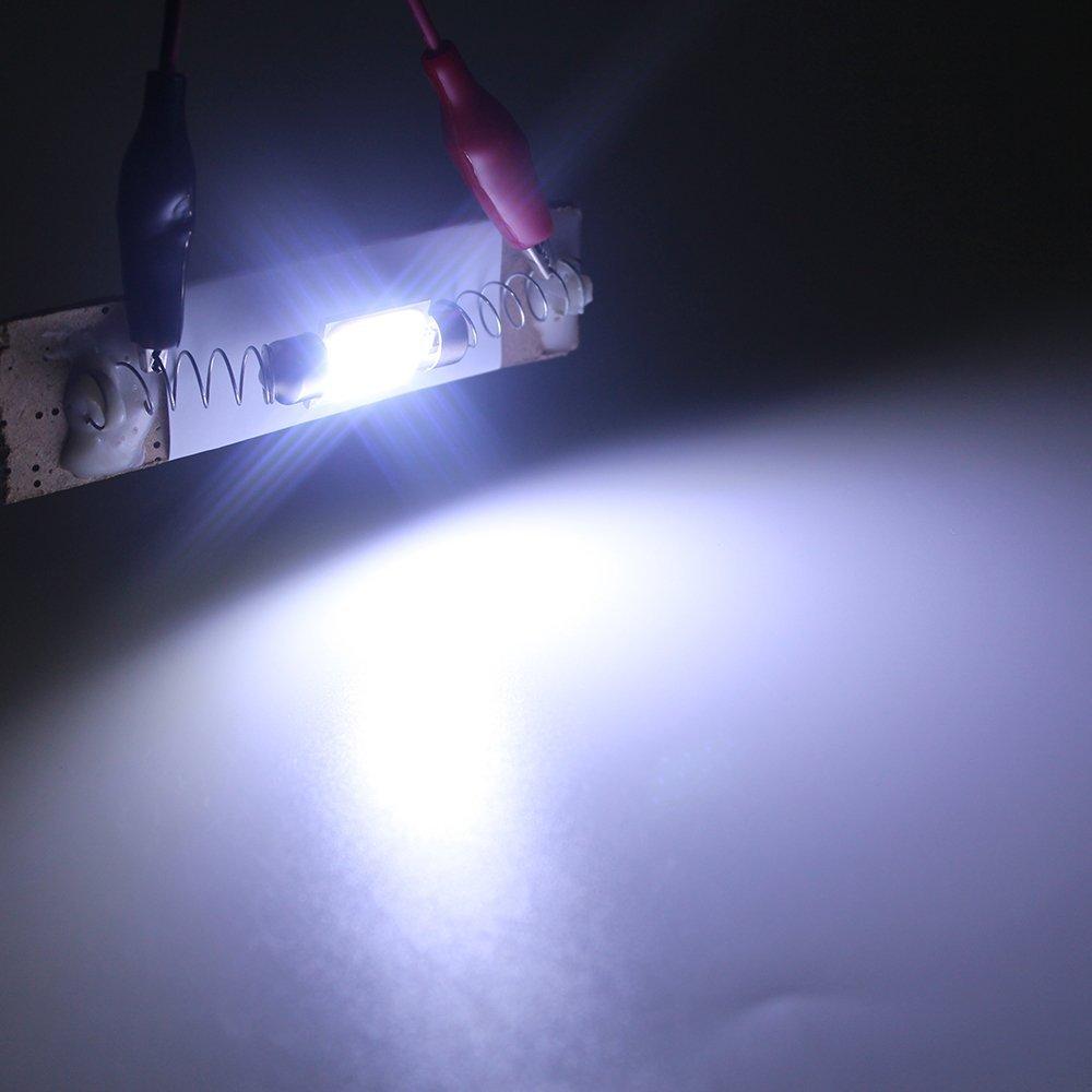 12V COB 6500K White Car Interior Dome Roof Reading Trunk 31/36/39/41mm 10Pcs C10W C5W LED Bulb Festoon  License Plate Lights