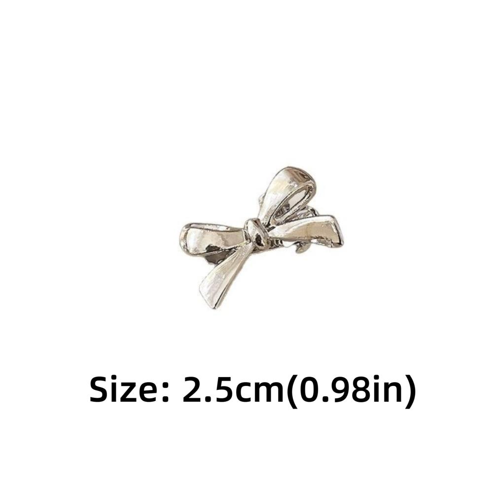 4Pcs/set Sweet Cool Golden Bow Hairpins Metal Bow Mini Side Clip Fashion Bangs Hairpins  Casual Wear