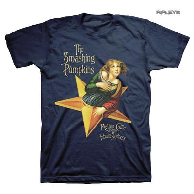 Camiseta unisex Smashing Pumpkins azul marino Melon Collie Stars