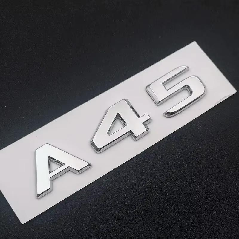 1Pc ABS TURBO 4MATIC Car Trunk Letters Emblem Badge Logo Stickers Accessories For A 35 45 AMG W177 W176 A35 A45 A45S