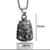 Vintage Gladiator Wolf Skull Guardian Bell Pendant Charm Stainless Steel Necklaces Punk Hip Hop Men Women Jewelry Halloween Gift