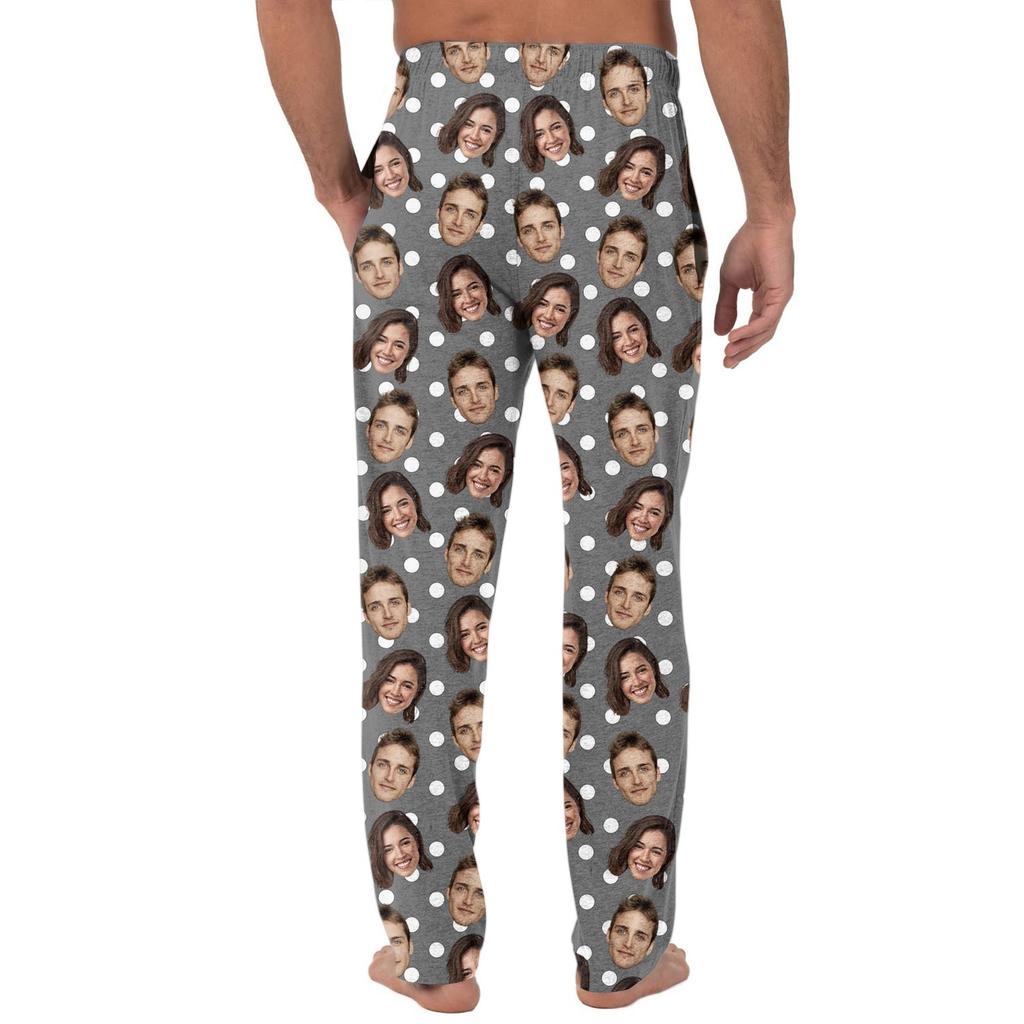 Men's Custom Pajama Pants with Pockets, Casual Long Sleep Pants for Home