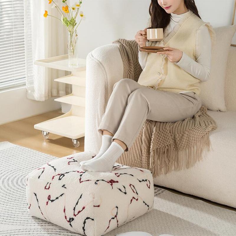In Style Fluffy Plush Pouf Cover Living Room Balcony Decor Tatami Lazy Cushion Bay Window Thicken Futon Unstuffed Cushion Cover