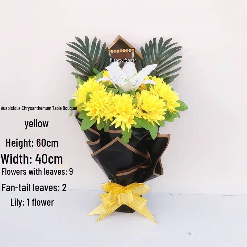 Chrysanthemum Silk Flowers for Qingming Festival Grave Offerings