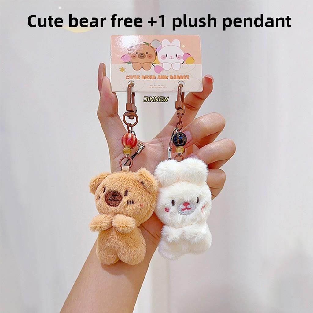 Plush Bear Rabbit Keychain Toy Stuffed Doll Bag Pendant Decoration Gift Kids