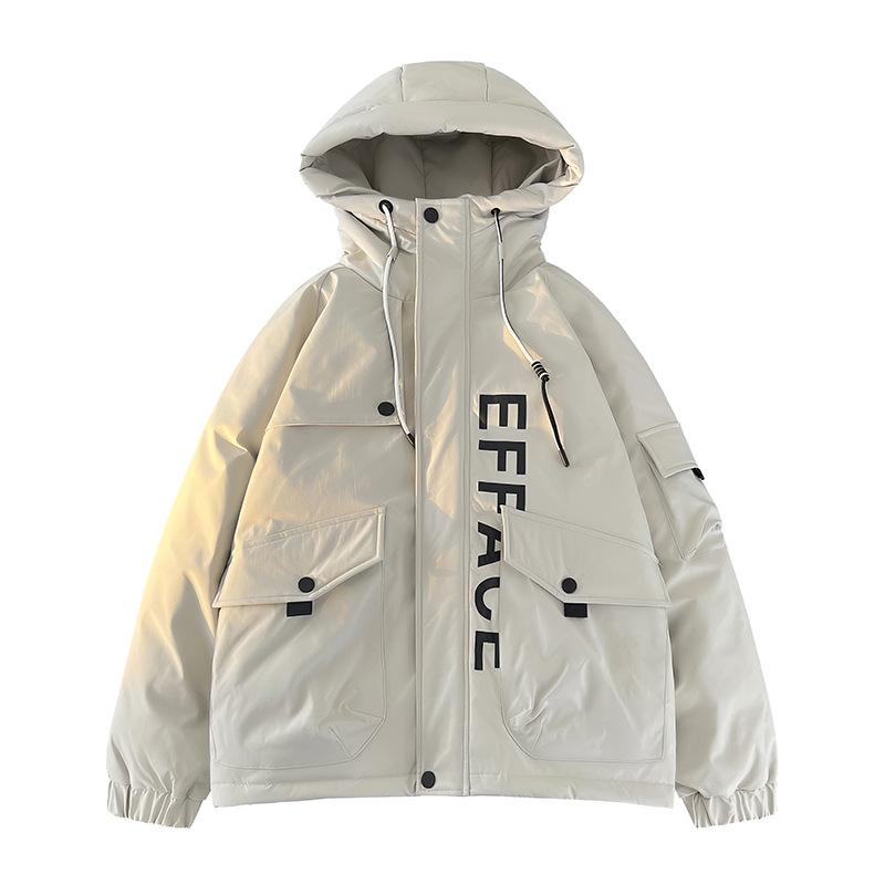 

Thickened windproof, warm and cold-resistant outdoor tooling jacket winter new fashion trend down jacket with simple letters M