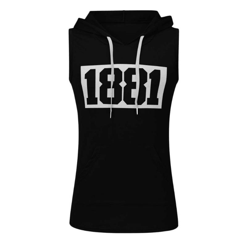 Men's Hooded Tank Tops Gym Workout Training Hoodies Sleeveless Bodybuildng Muscle Cut Off T-Shirt