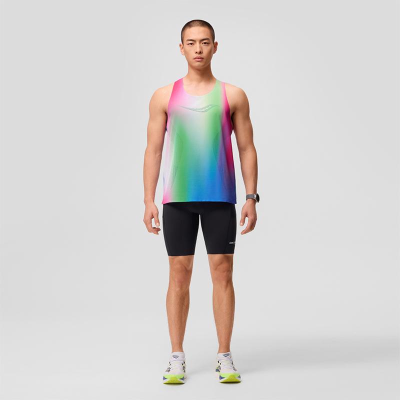 SAUCONY Jednobarevné fitness legíny Běžecké Profesionální sportovní šortky Pánské šortky Černé SC2239006B-BKX