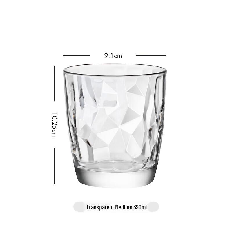 Zhi Mei Huan Qiu Heat-Resistant Diamond Glass Cups, 390ml, Set of 2