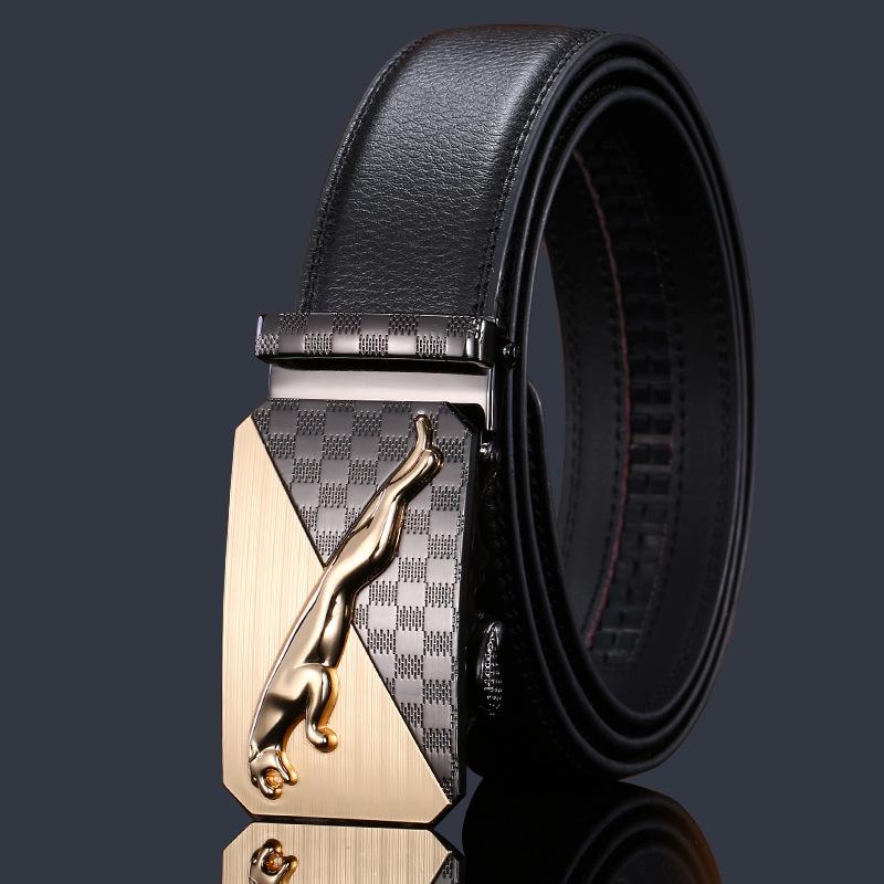 Men's High-End Genuine Leather Automatic Buckle Belt