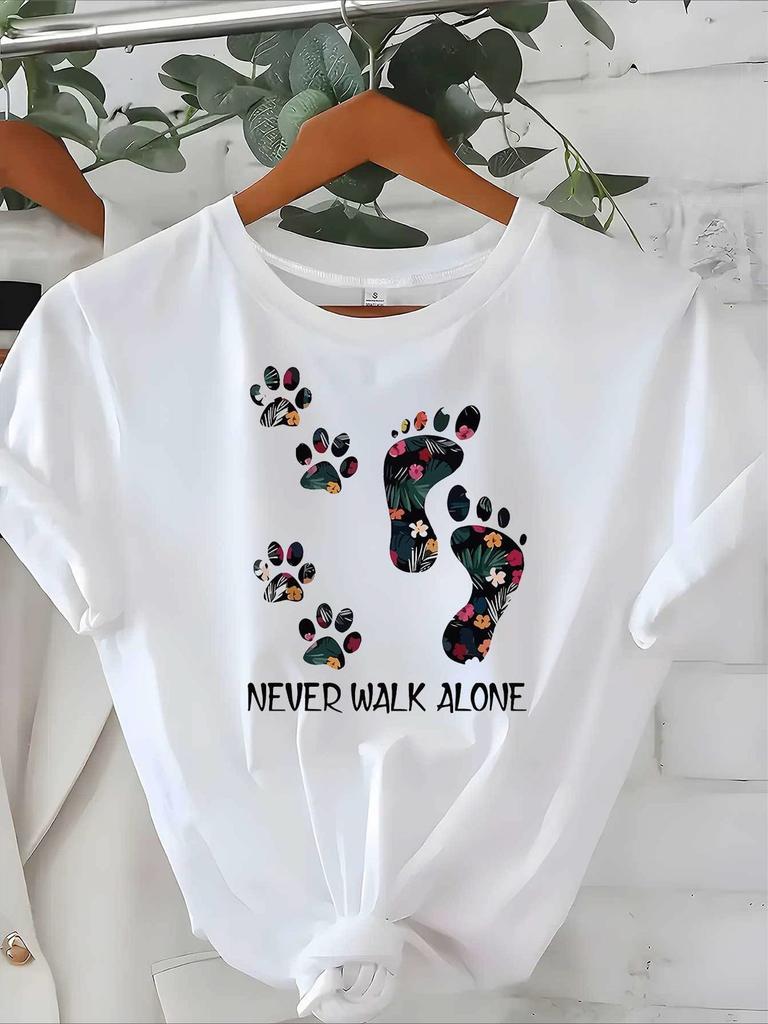 Wo Fashion Short Sleeve Top 180G Print Print Black and White T Shirt Regular Version Tpure Fabric T Shirt Comfortable and Elastic